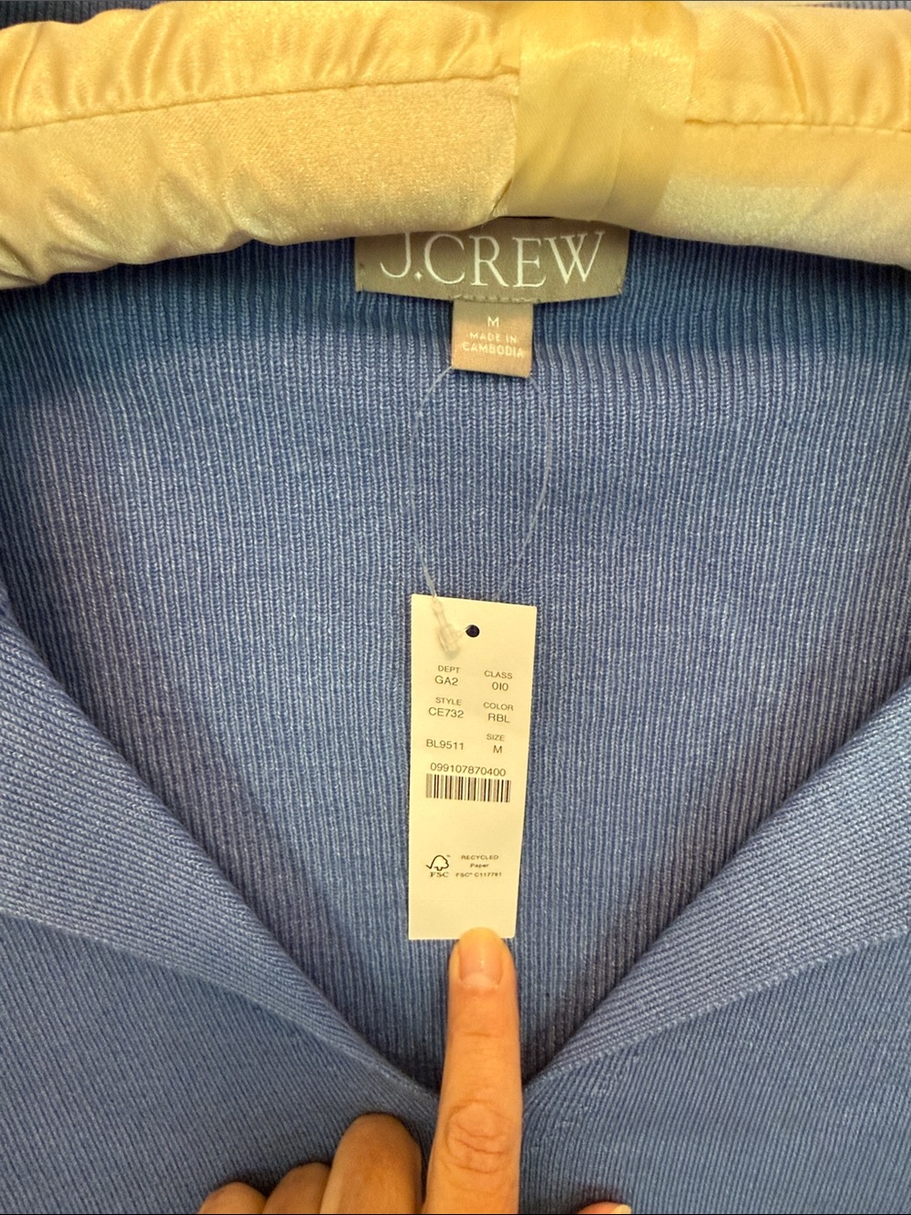 J. Crew Women's Periwinkle Collared V-Neck Lightweight Sweater - Picture 2 of 5